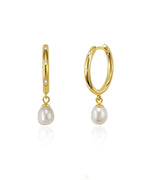 14K Gold Plated Pearl Drop Earrings