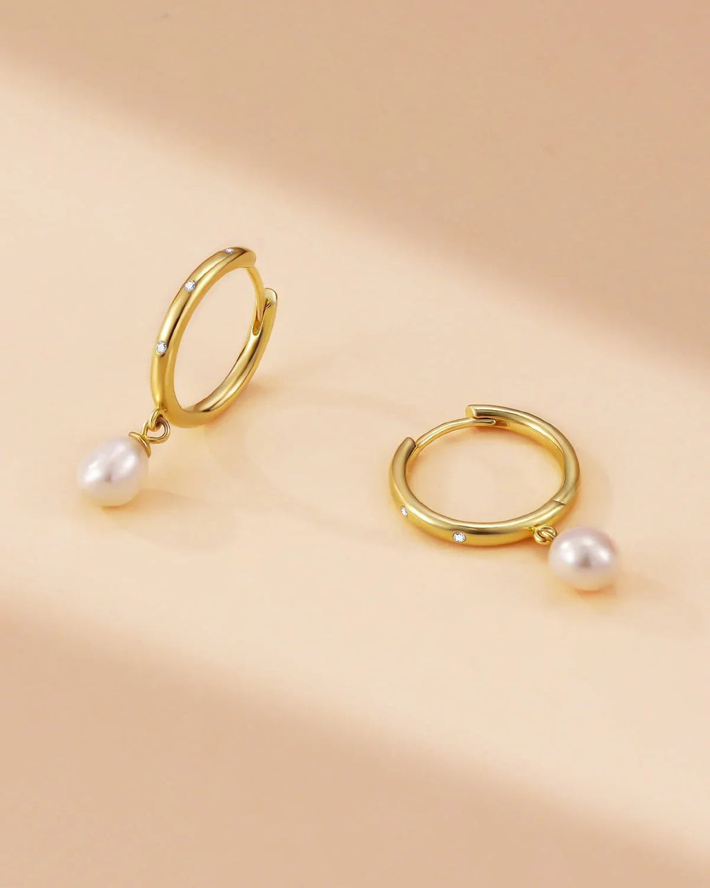 14K Gold Plated Pearl Drop Earrings