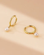 14K Gold Plated Pearl Drop Earrings