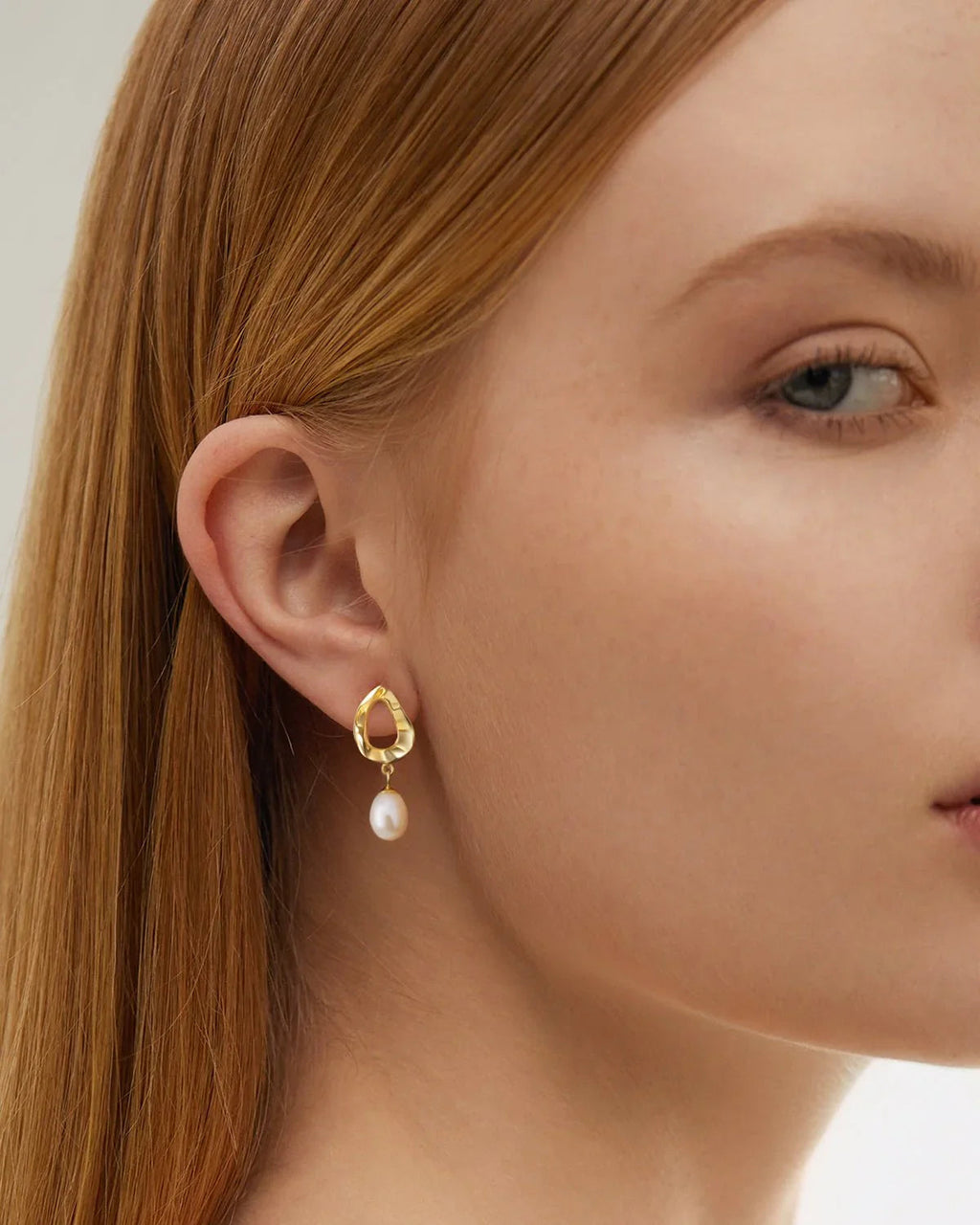 14K Gold Plated Pearl Drop Earrings