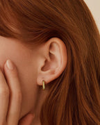 14K Gold Plated Rectangle Huggie Earrings