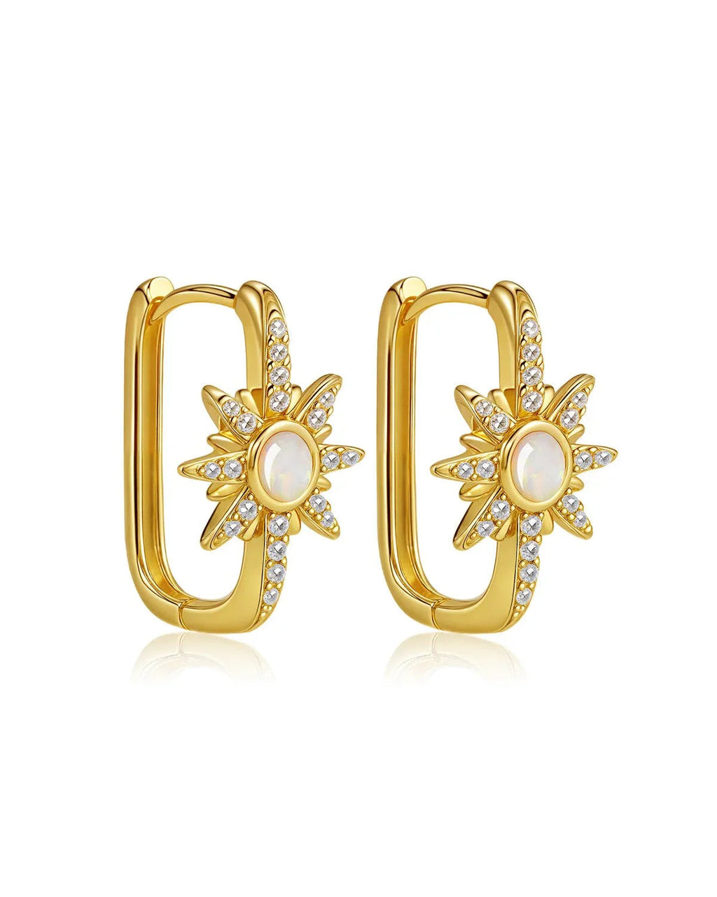 14K Sterling Silver Starlight Huggie Earrings