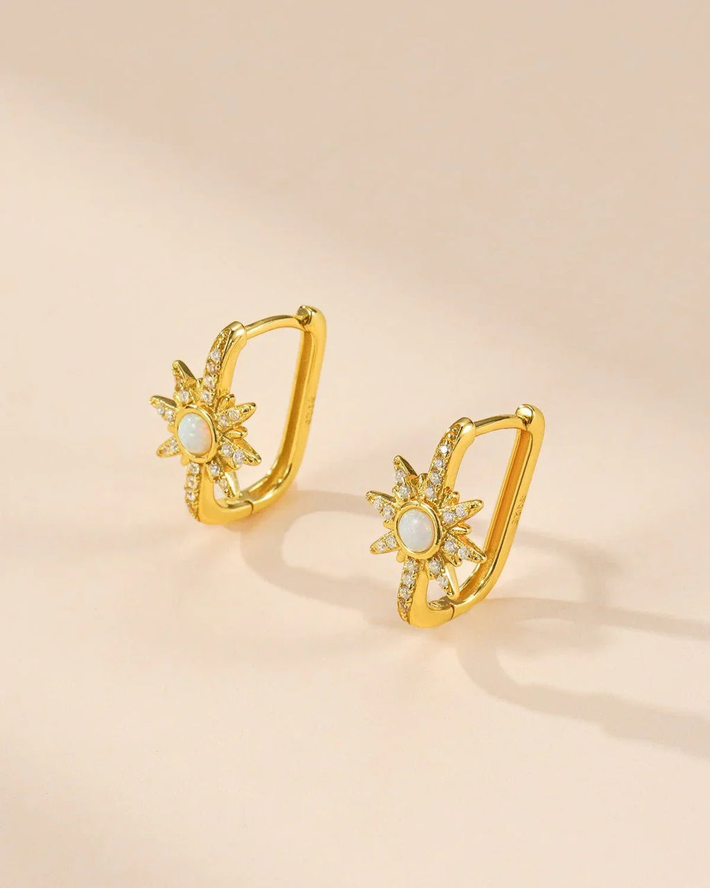 14K Sterling Silver Starlight Huggie Earrings