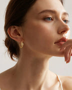 14K Sterling Silver Starlight Huggie Earrings