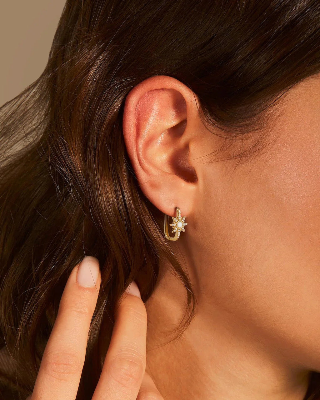 14K Sterling Silver Starlight Huggie Earrings