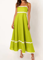 White Lace Stitching Elegant Strapless Tube Top Long Dress