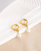 18K Gold Plated Pearl Drop Earrings