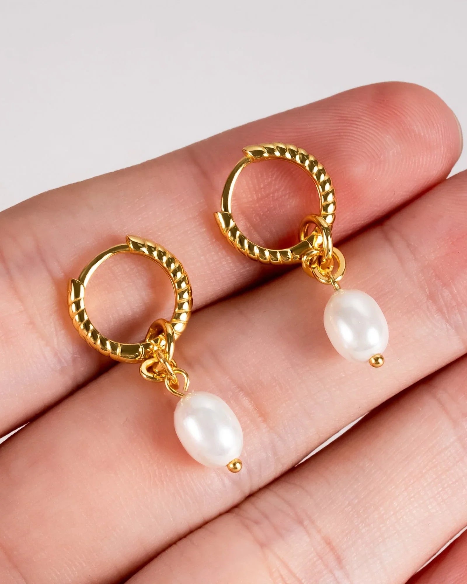 18K Gold Plated Pearl Drop Earrings