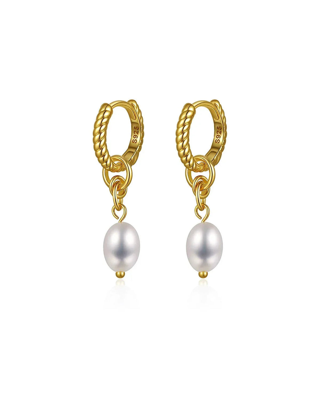 18K Gold Plated Pearl Drop Earrings