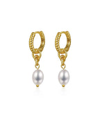18K Gold Plated Pearl Drop Earrings
