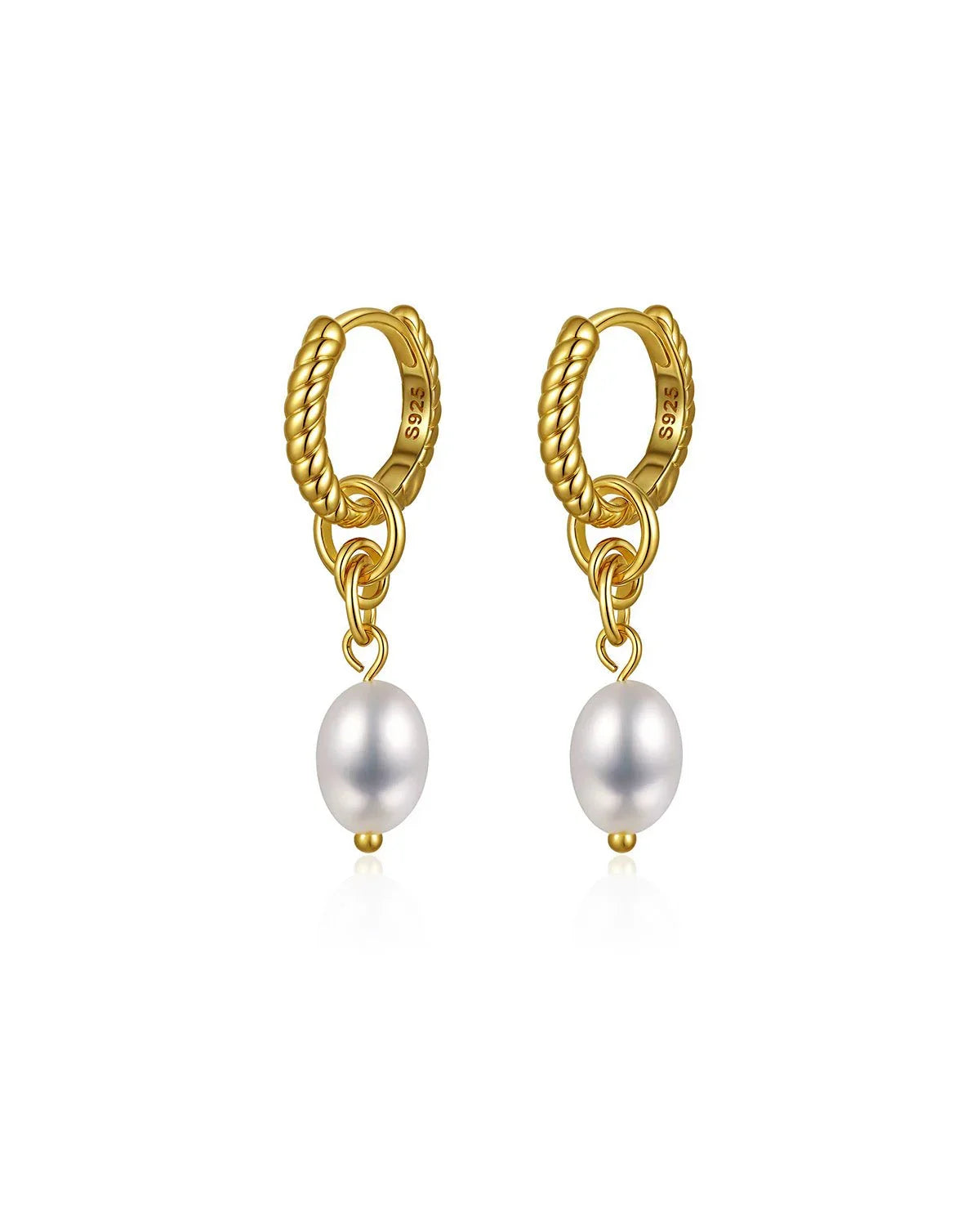 18K Gold Plated Pearl Drop Earrings