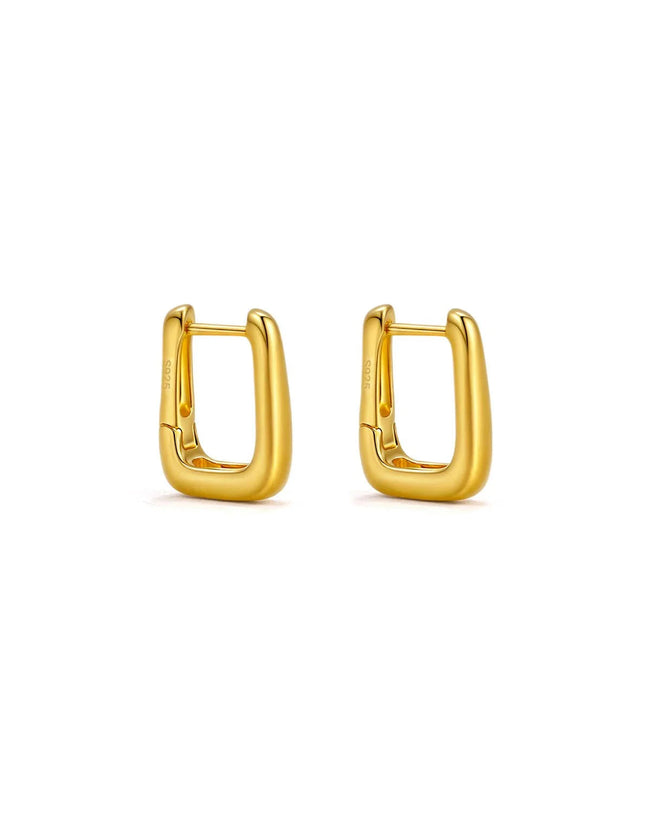 18K Sterling Silver  Hoop Earrings Hover Image