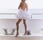 Halter Backless Dress With Laces