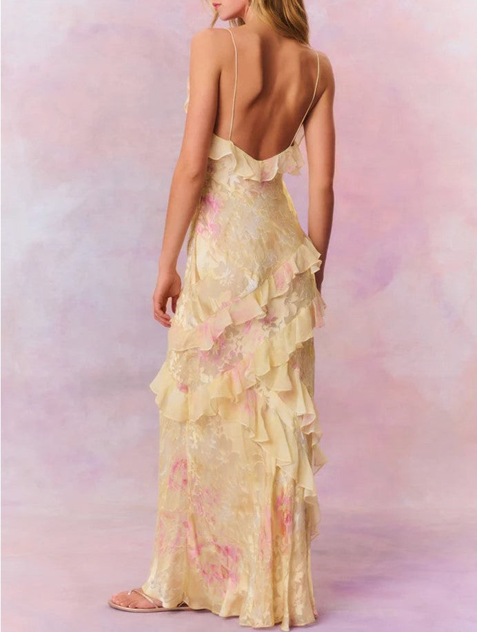 Sunset Serenade Ruffle Maxi Dress