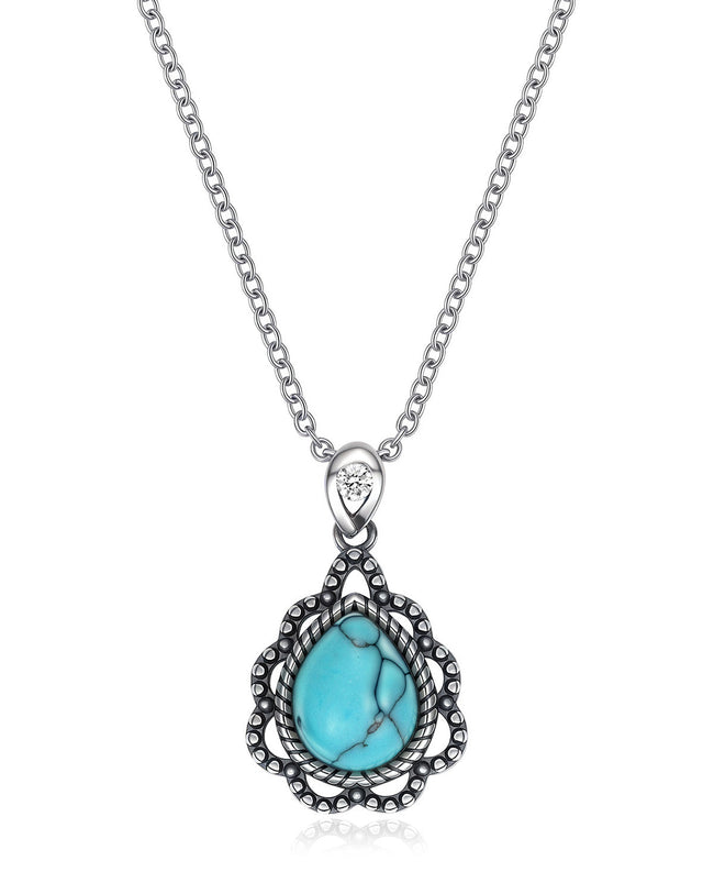 Bohemian Turquoise Pendant Necklace Hover Image