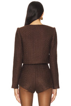 Heavy Tweed Suit With Padded Shoulders