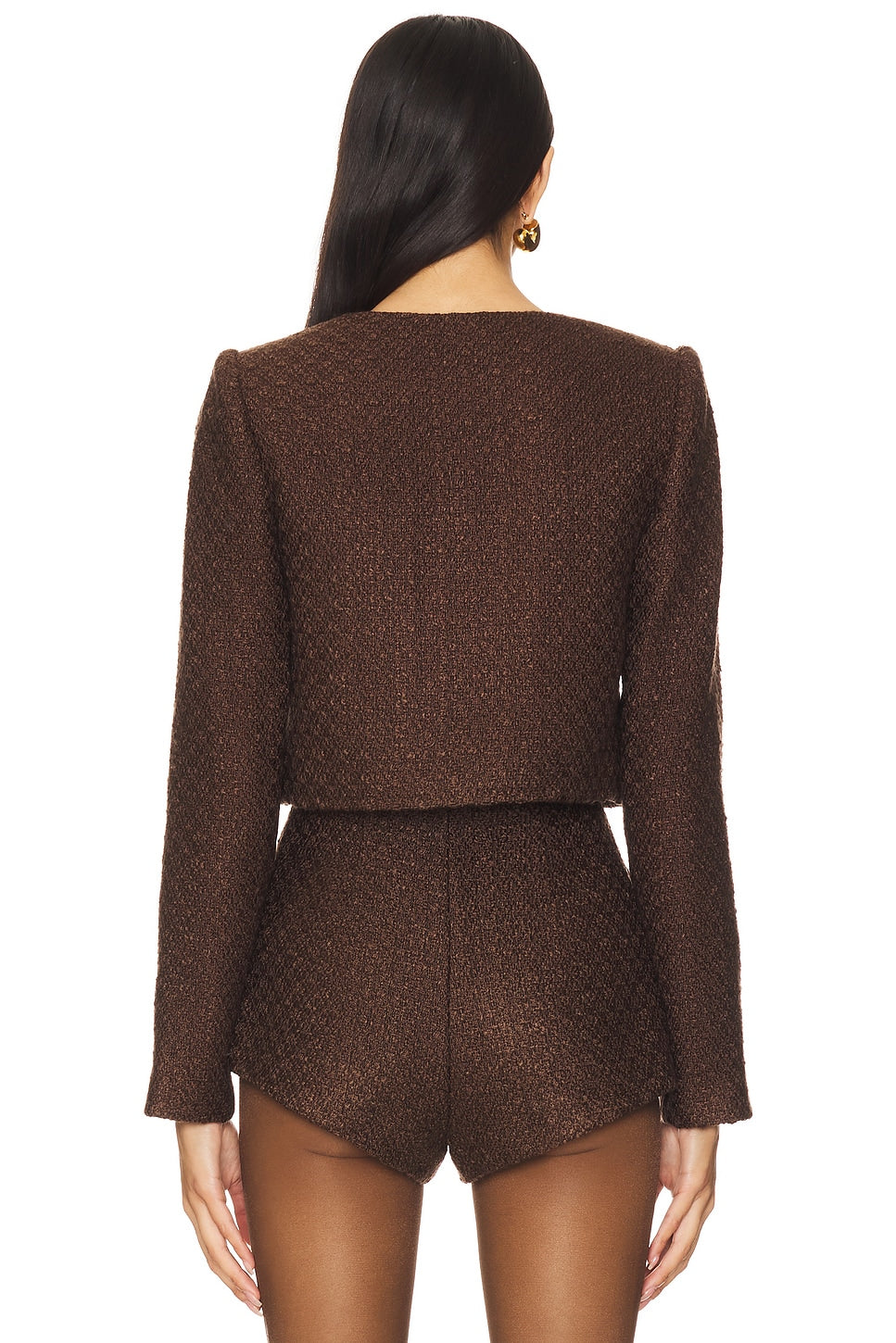 Heavy Tweed Suit With Padded Shoulders