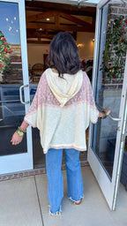 Floral Logo Print Patchwork Long Sleeve Loose Crew Neck T-shirt