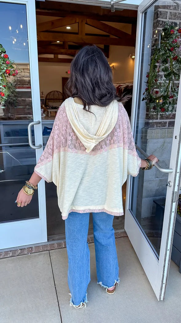 Floral Logo Print Patchwork Long Sleeve Loose Crew Neck T-shirt Main Image