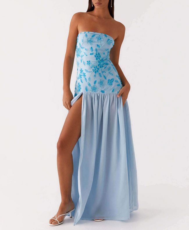 Strapless Tube Panelled Maxi Dress Main Image