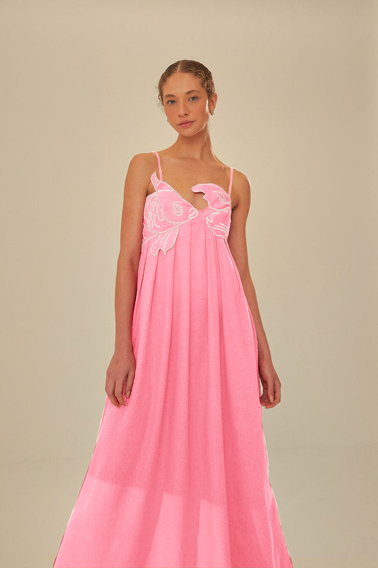 Red Fish Top Maxi Dress