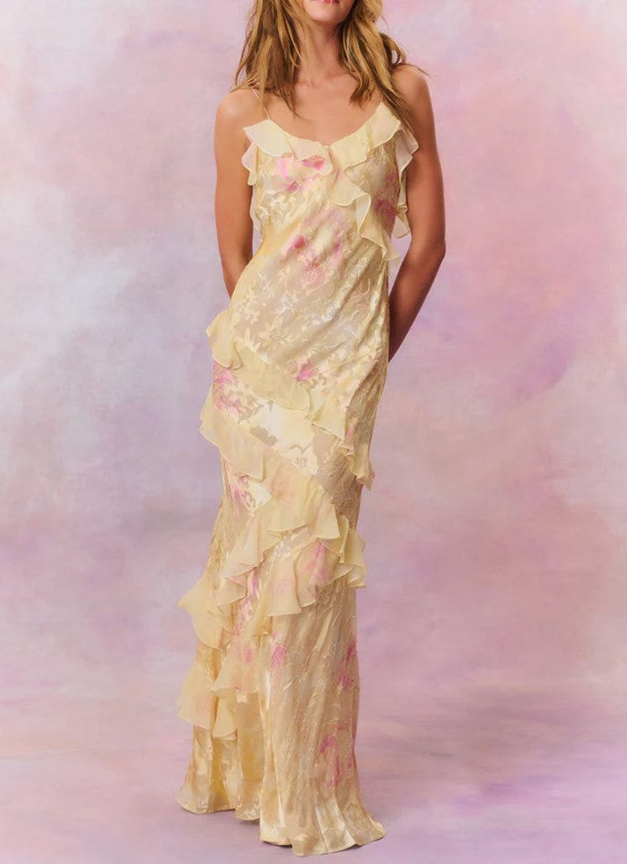 Sunset Serenade Ruffle Maxi Dress
