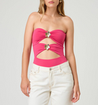 Metallic Floral Halterneck Top