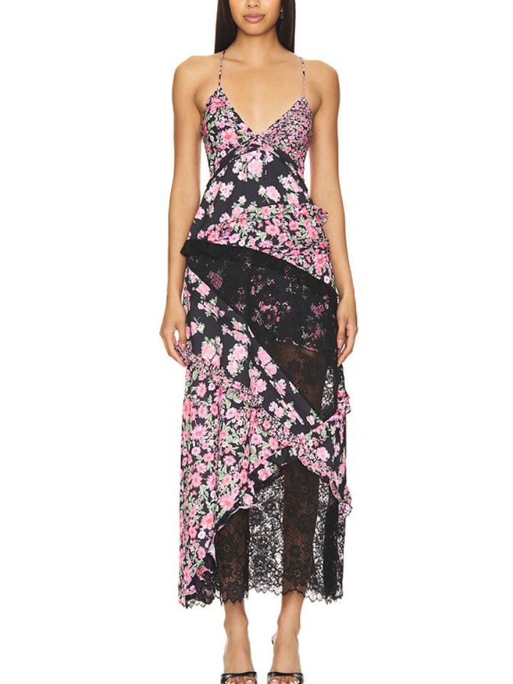 Patchwork Floral Maxi Dress