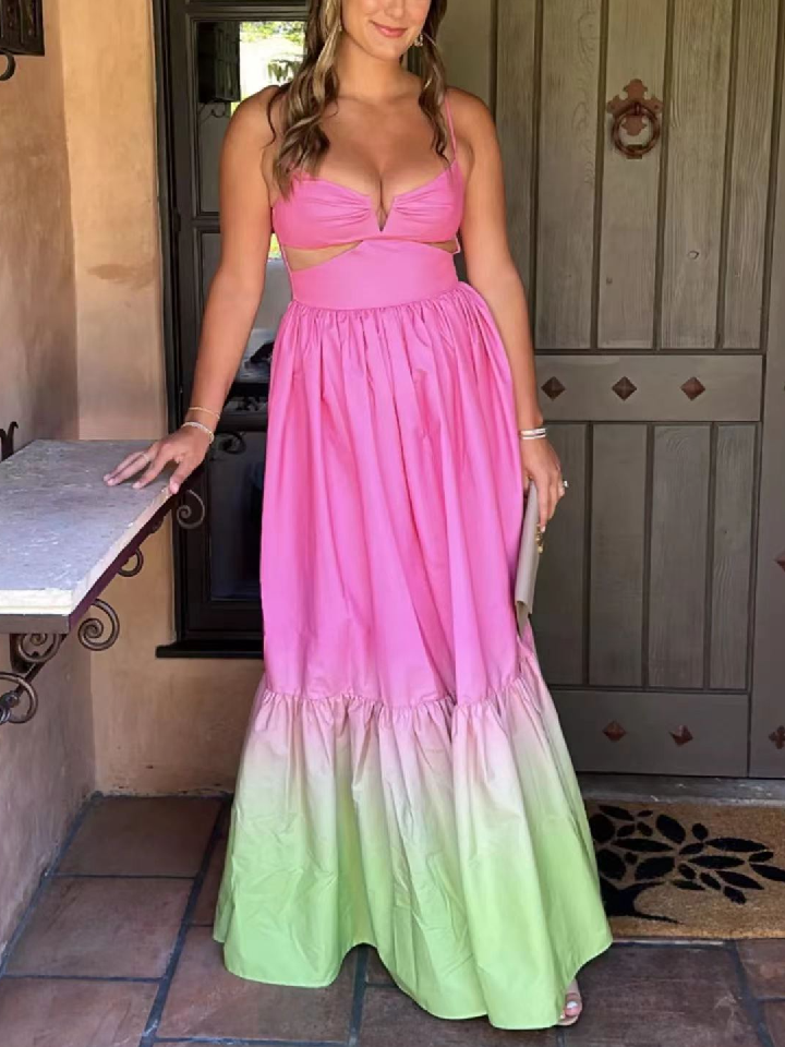 Ethel Cut-out Gradient Maxi Slip Dress