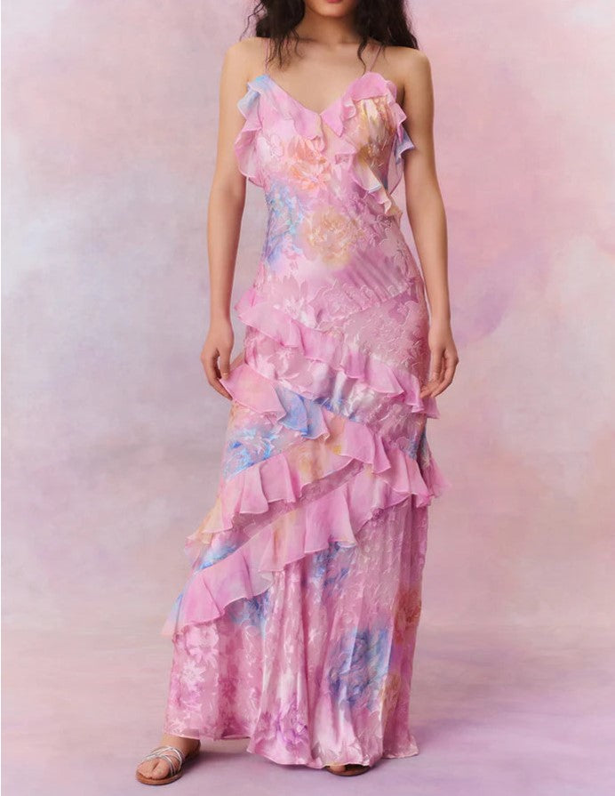 Sunset Serenade Ruffle Maxi Dress
