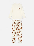 Teddy Bear Micro Fleece Long Sleeve Pajamas