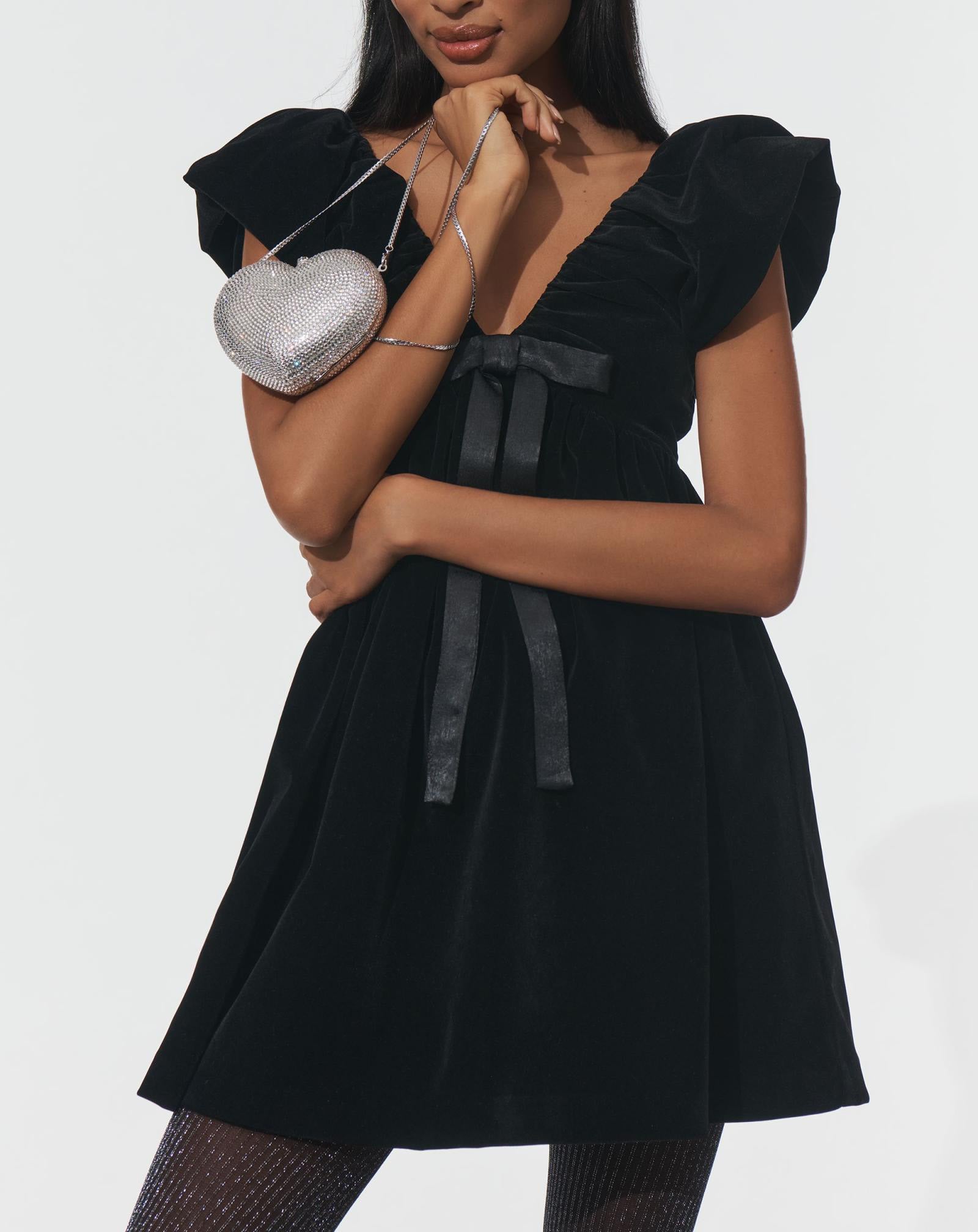 Endless Rose Velvet Bow Mini Dress