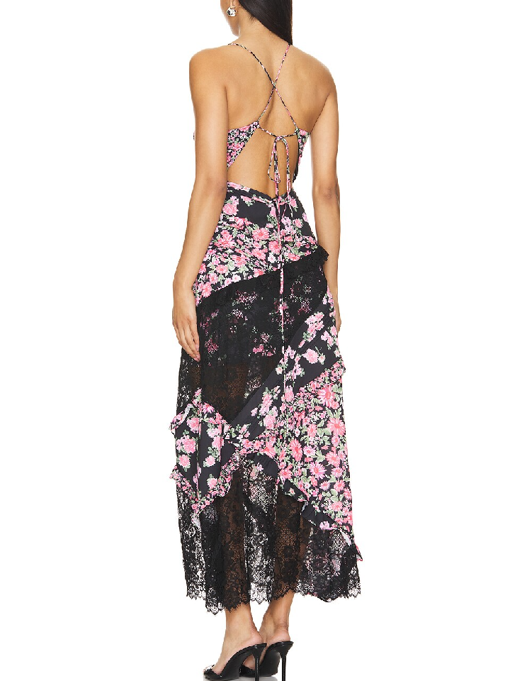 Patchwork Floral Maxi Dress