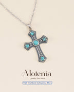 Turquoise Cross Necklace – Vintage Faith Pendant Necklace