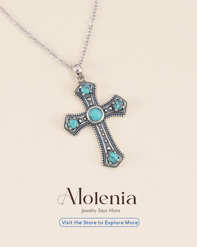 Turquoise Cross Necklace – Vintage Faith Pendant Necklace Main Image