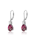 Teardrop Dangle Leverback Birthstone Earrings