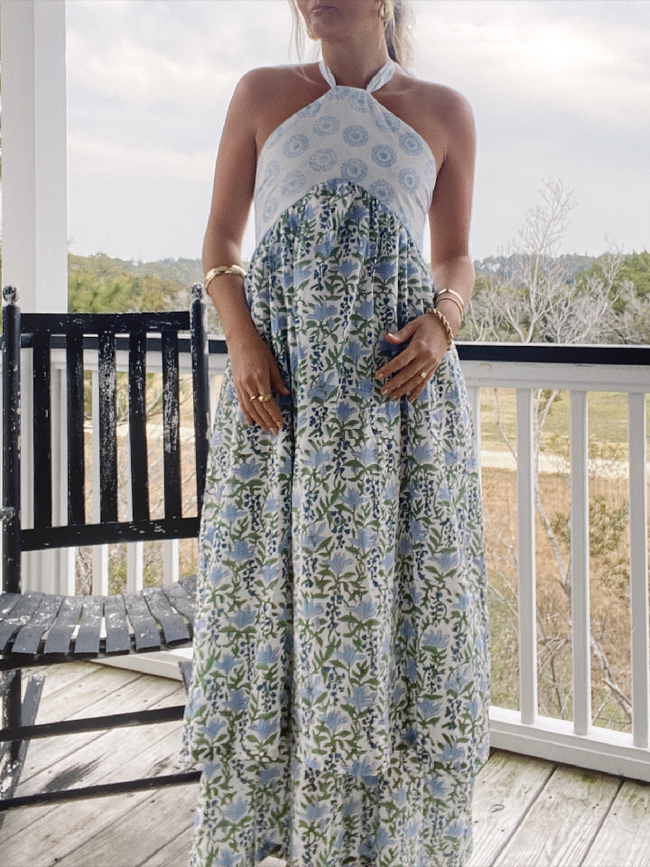 Cape Dress-blue Hover Image