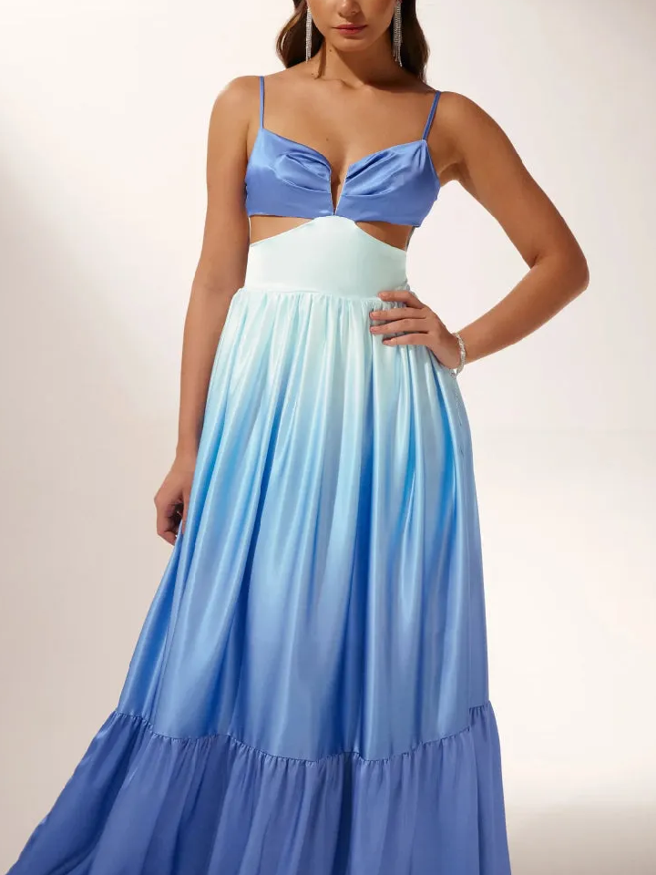 Ethel Cut-out Gradient Maxi Slip Dress