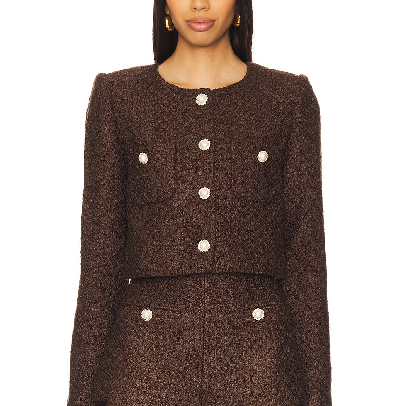 Heavy Tweed Suit With Padded Shoulders