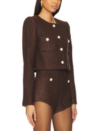 Heavy Tweed Suit With Padded Shoulders