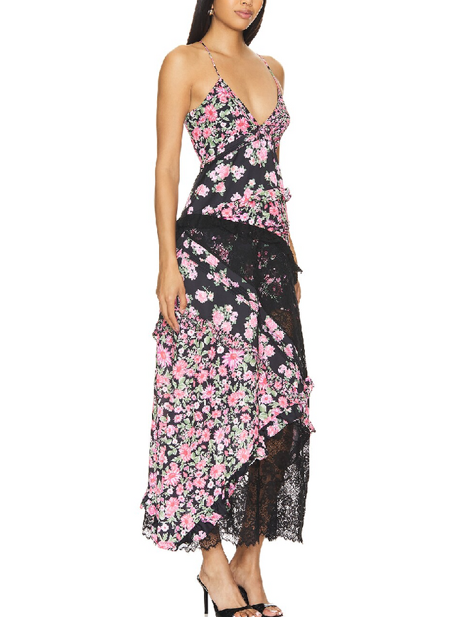 Patchwork Floral Maxi Dress Main Image