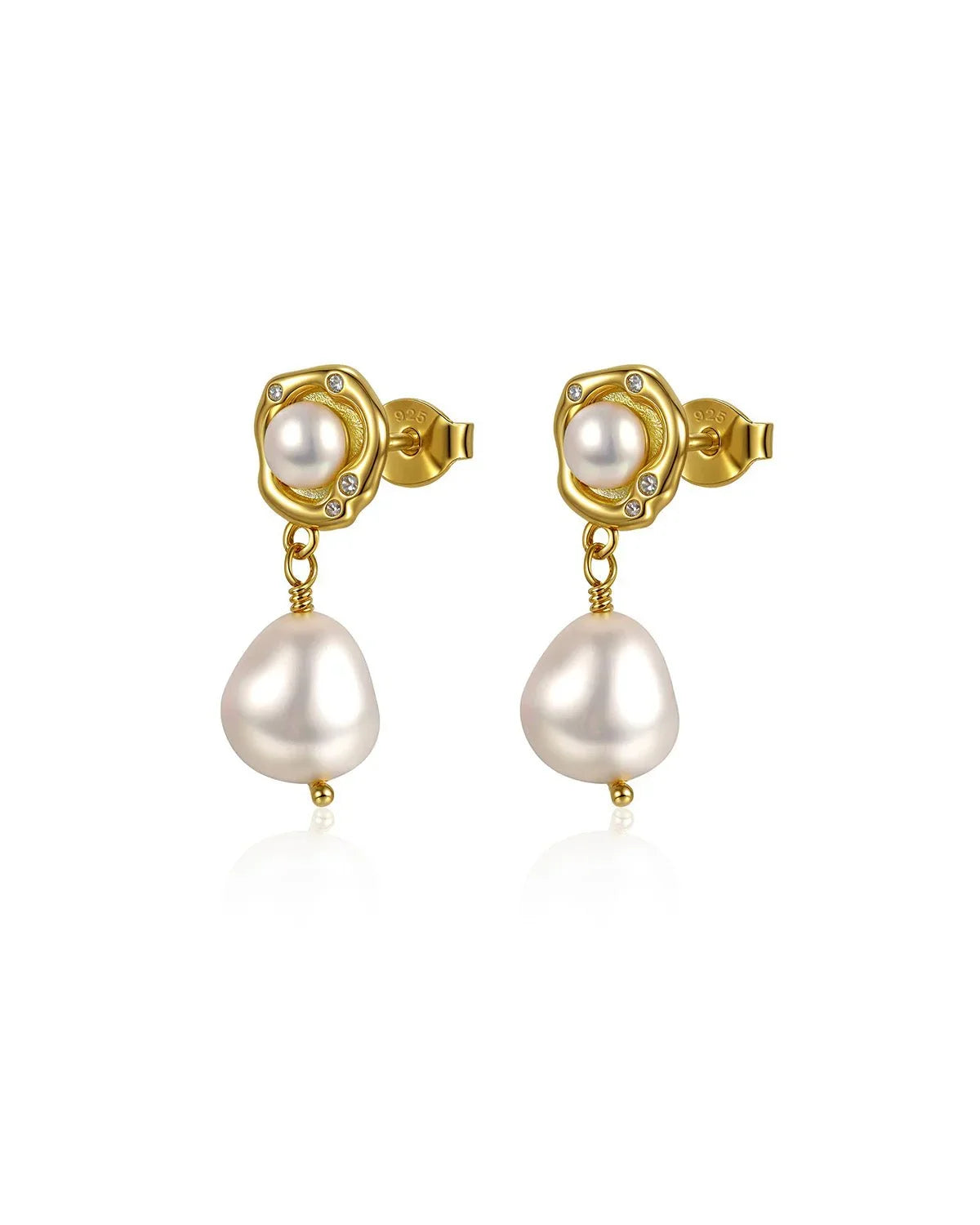 9mm Baroque Pearl Drop Earrings