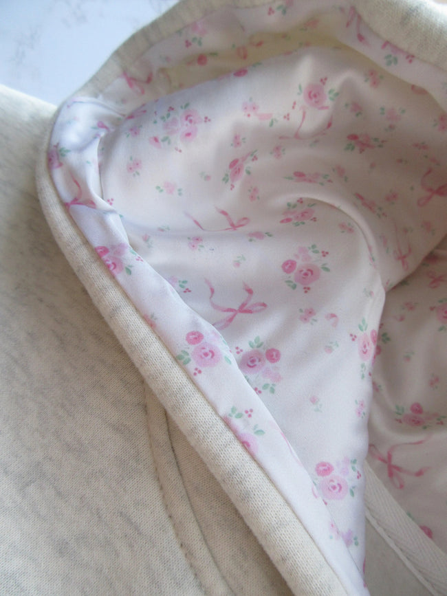 Small Floral Lined Bow Hoodie Main Image