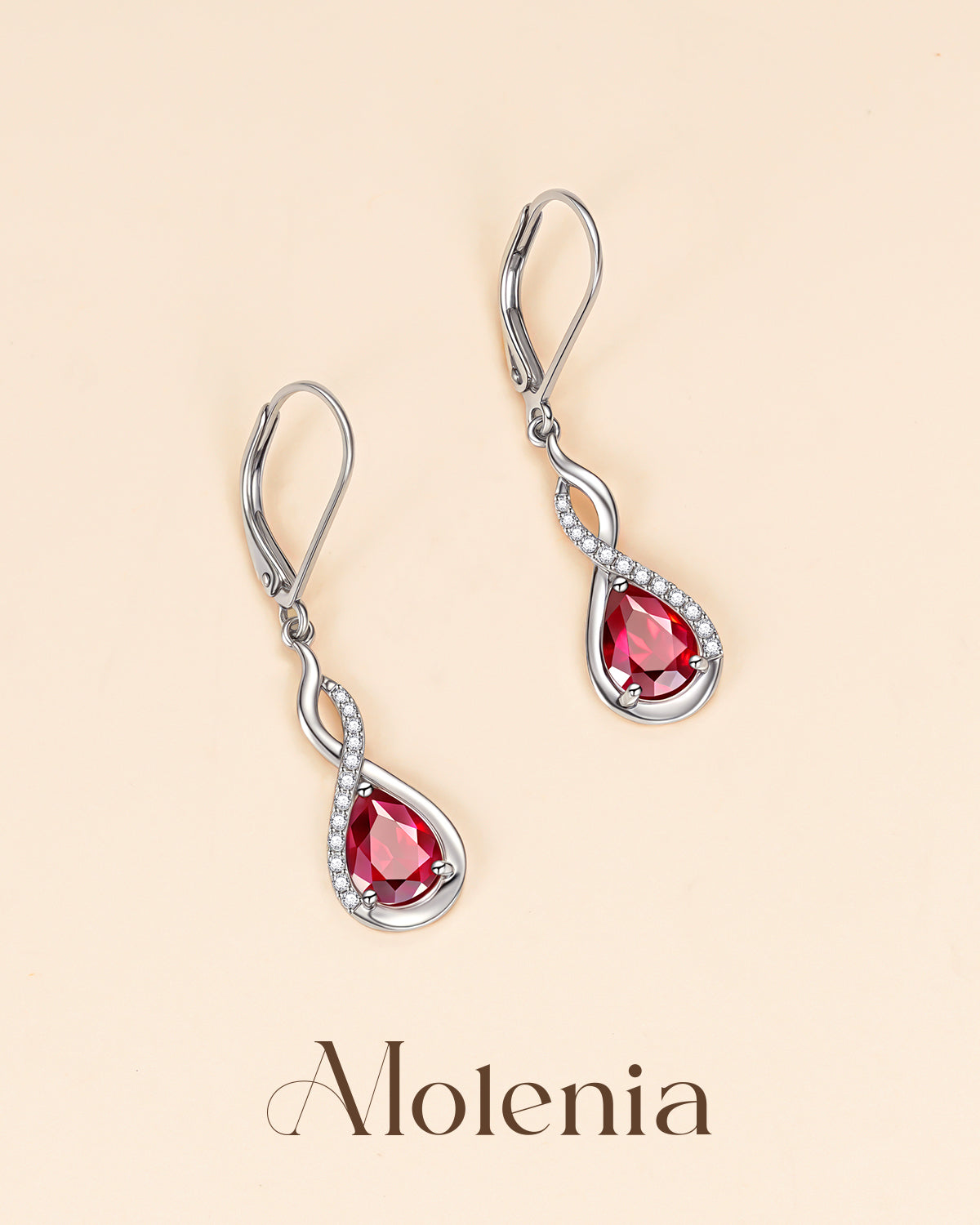 Infinity Teardrop Birthstone Earrings