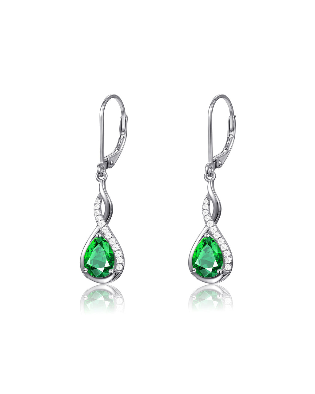 Infinity Teardrop Birthstone Earrings