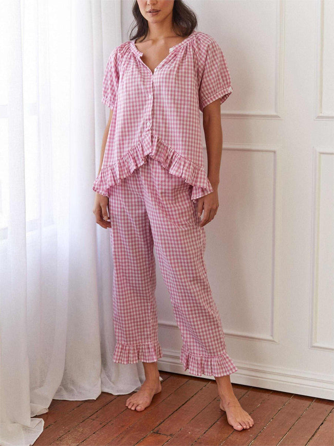 Sophie Sleep Set Gingham Berry Hover Image