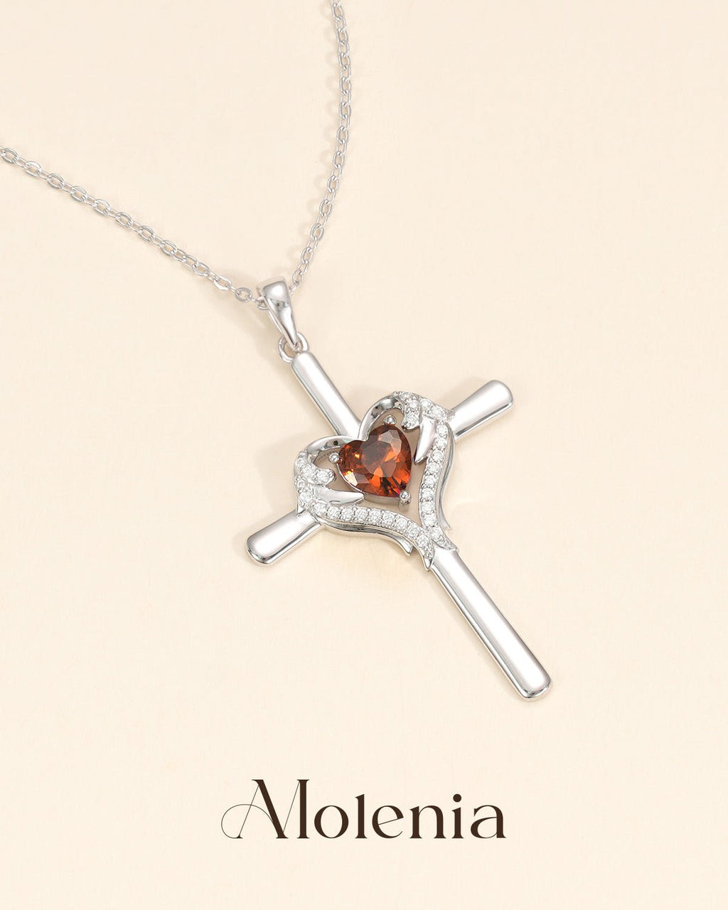 Molenia Angle Wing Cross Necklace