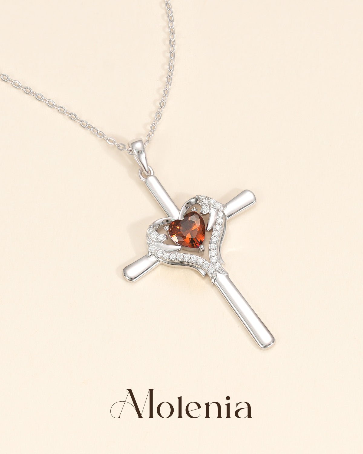 Molenia Angle Wing Cross Necklace