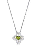 12 Birthstone Four Leaf Clover Necklace