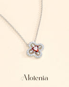 12 Birthstone Four Leaf Clover Necklace